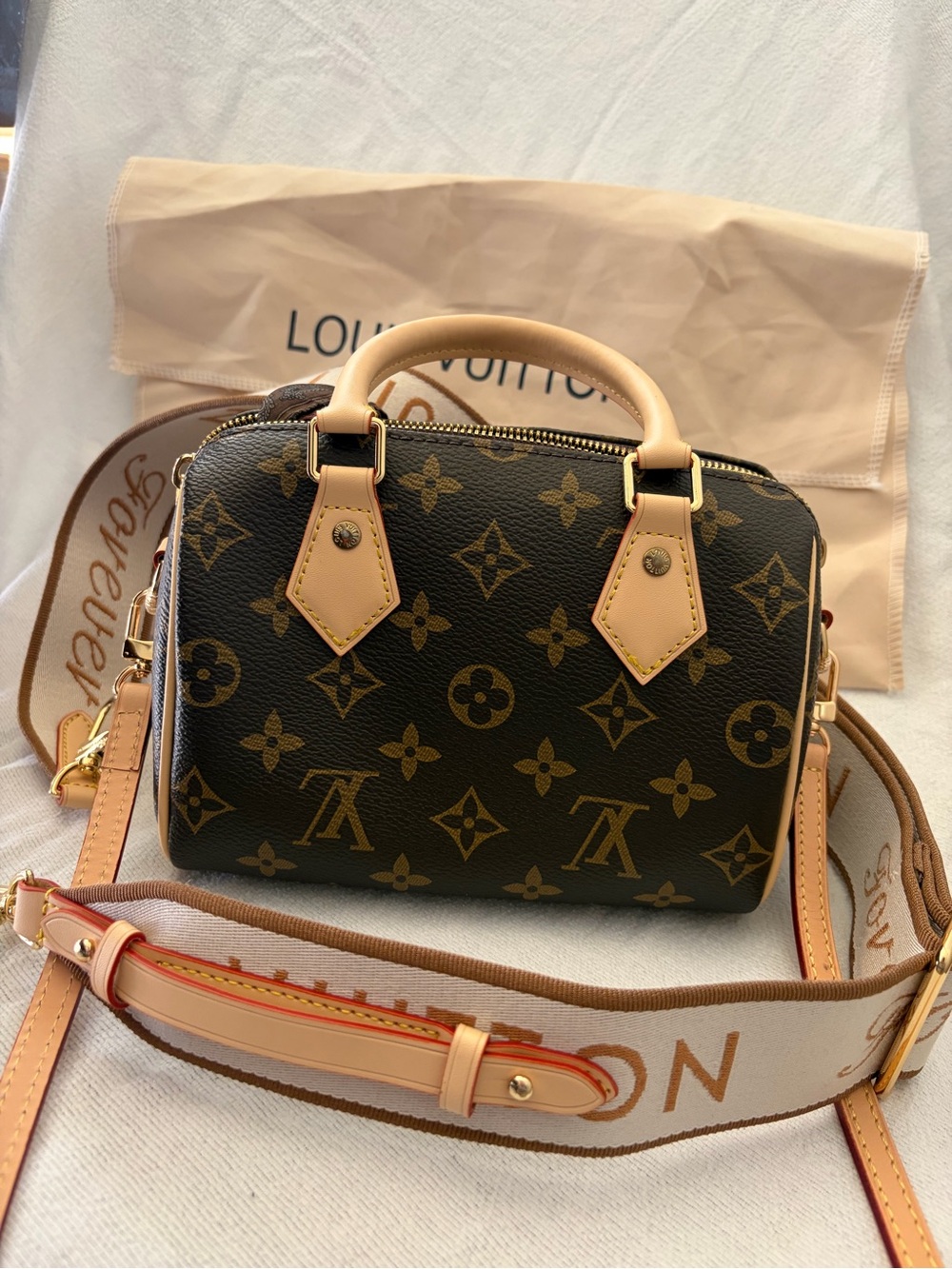 Louis Vuitton Brown Monogram Canvas Mini Satchel with Natural Vachetta Trim